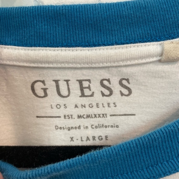 Guess Blue and White T-Shirt - Picture 3 of 5